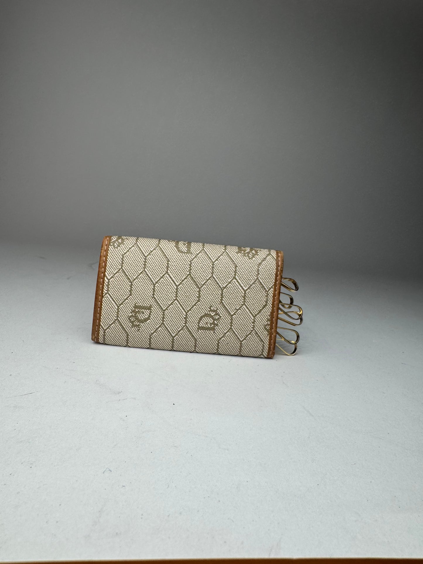 Vintage Dior Monogram Key Holder beige brown