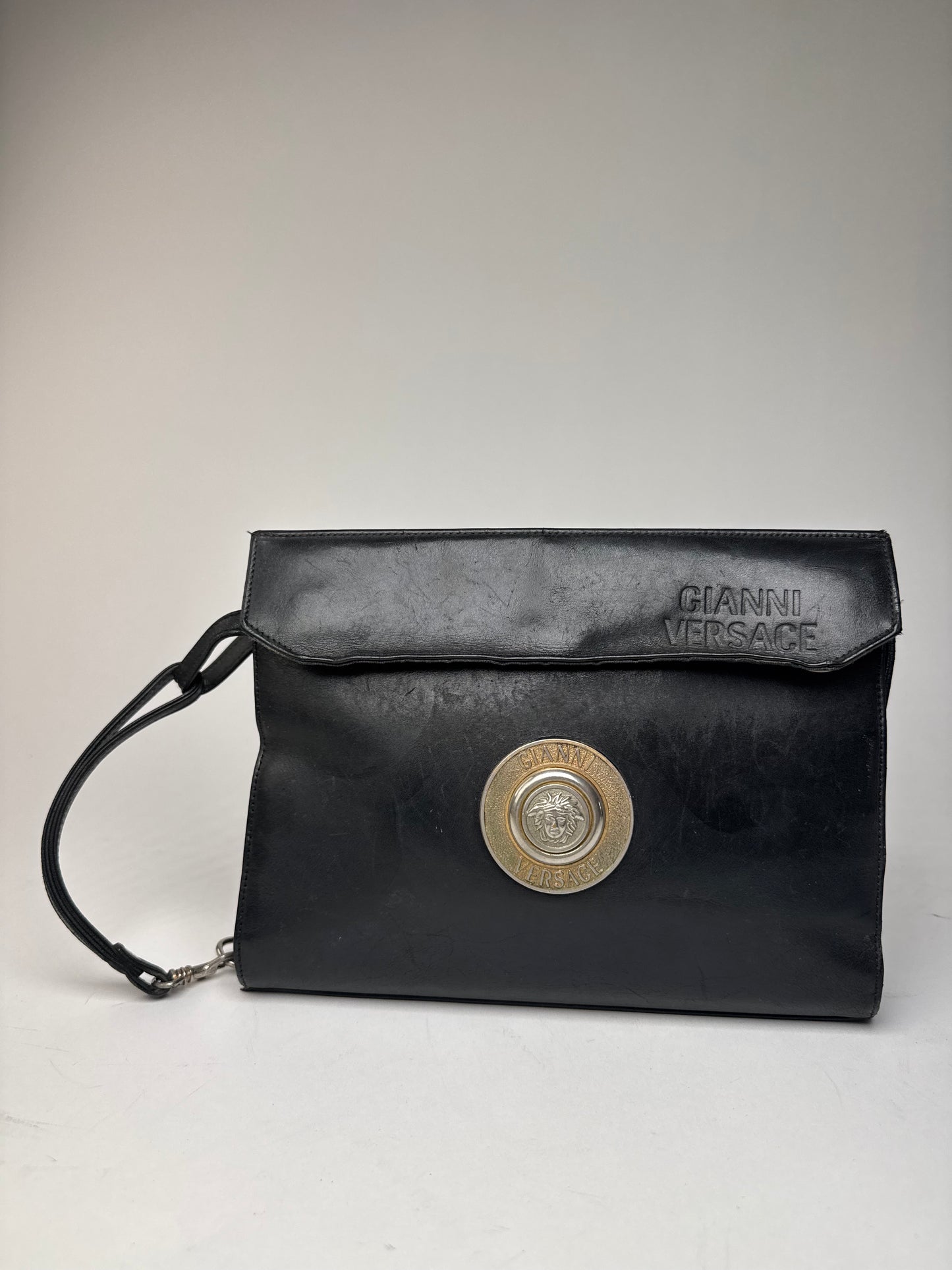 Vintage Gianni Versace Leather Mini Bag Black