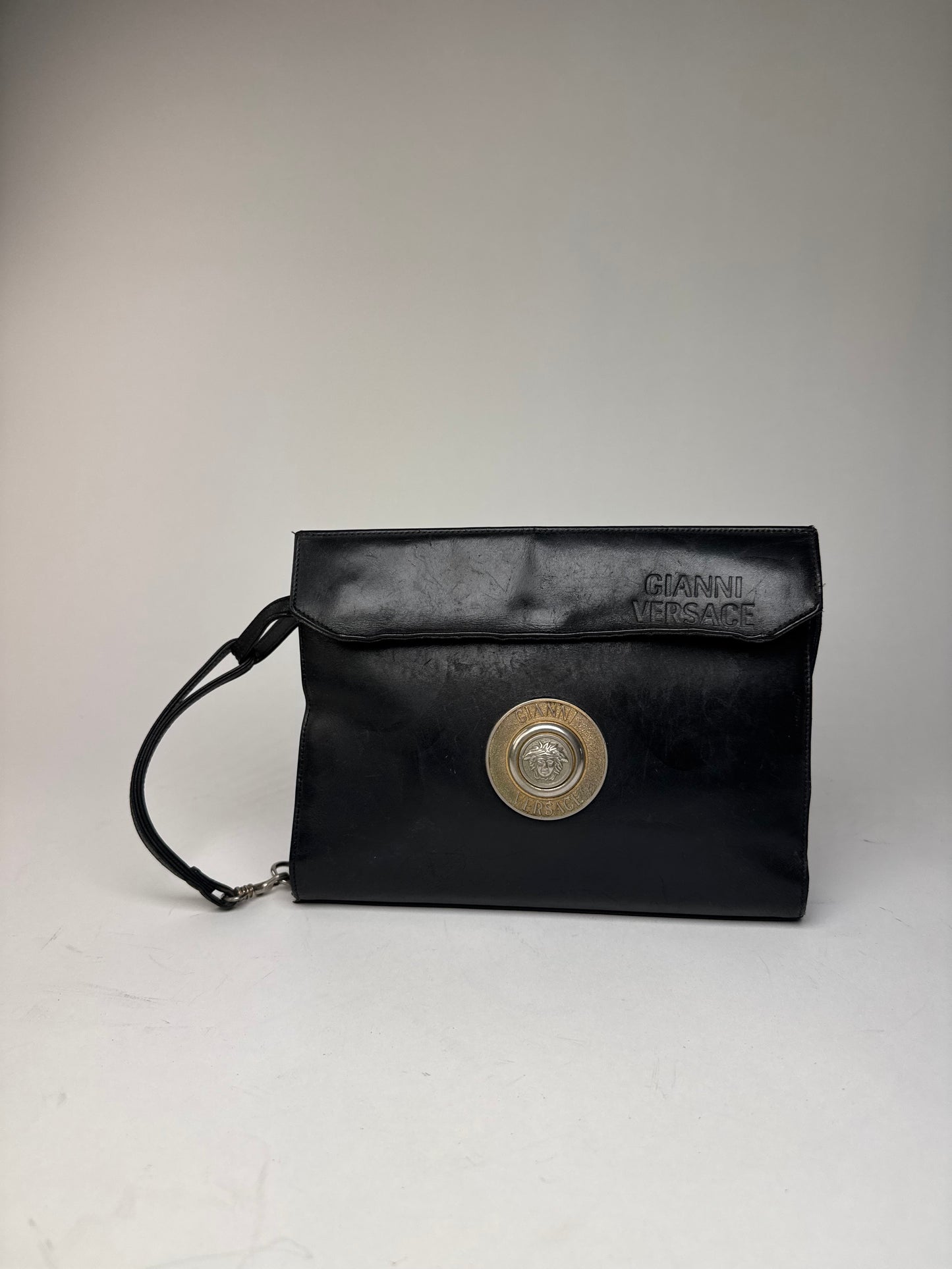 Vintage Gianni Versace Leather Mini Bag Black