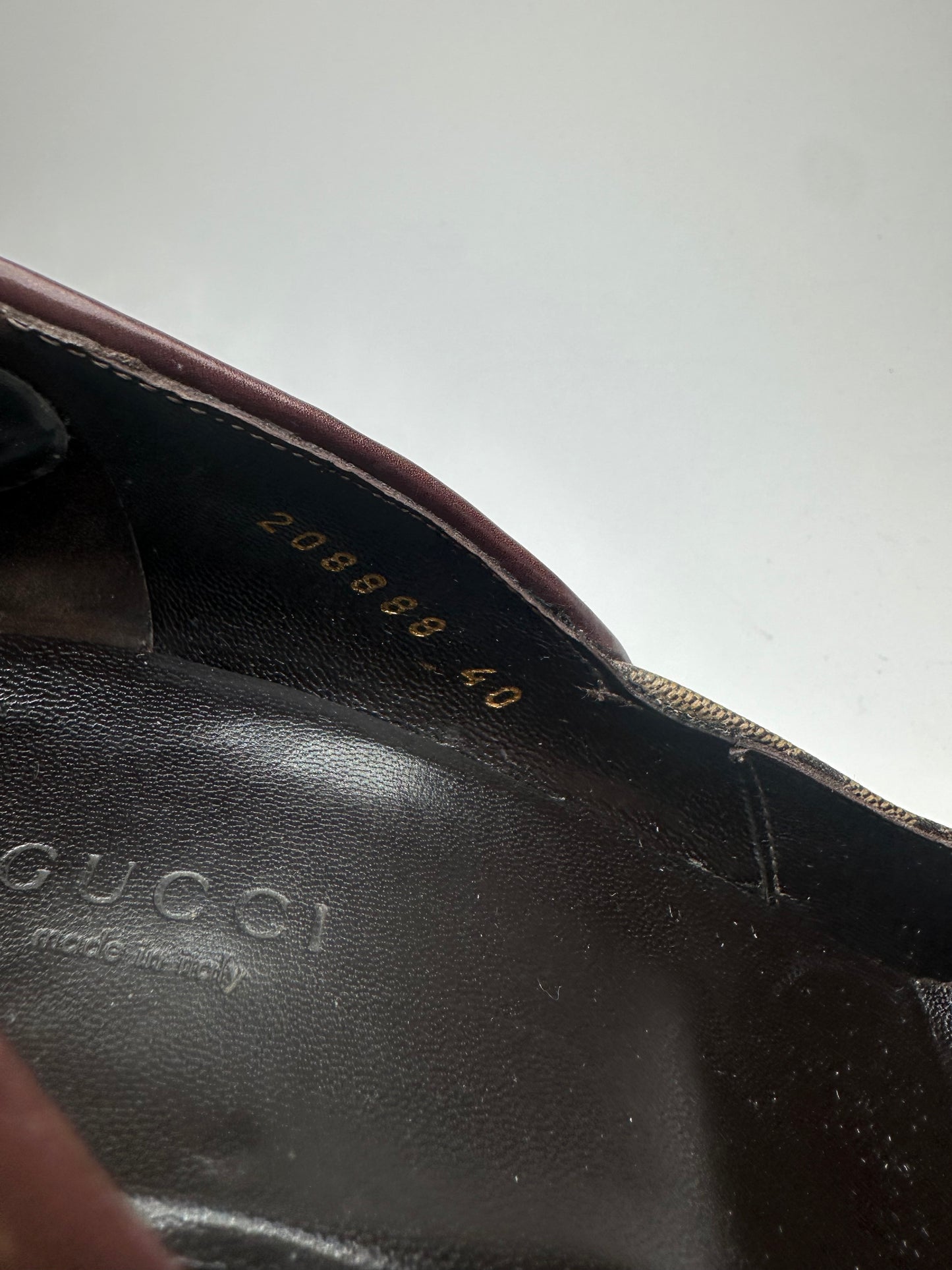Vintage Gucci Studded Monogram Leather Pumps Beige Brown EU40