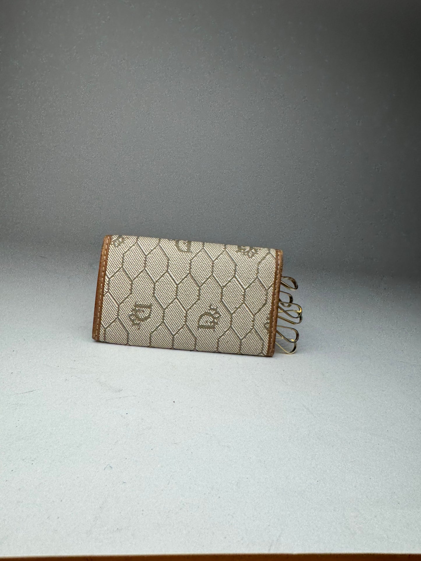 Vintage Dior Monogram Key Holder beige brown