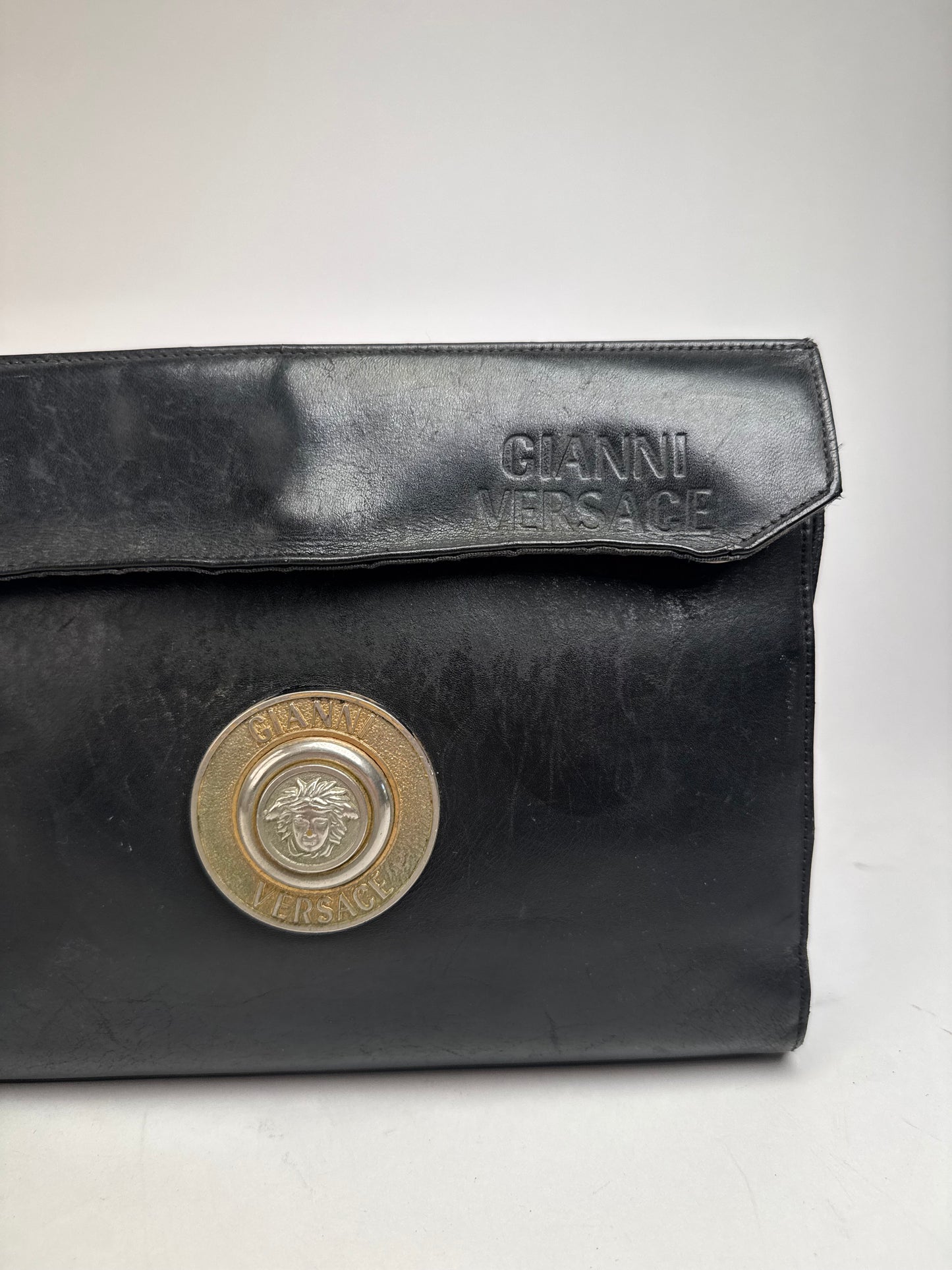 Vintage Gianni Versace Leather Mini Bag Black