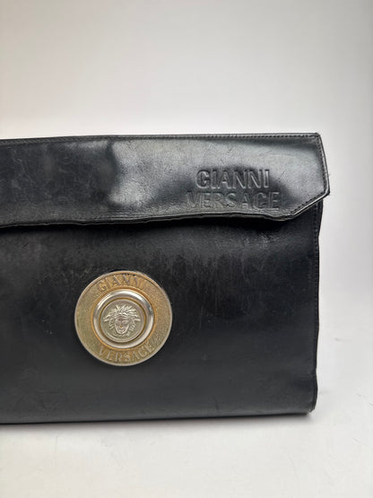 Vintage Gianni Versace Leather Mini Bag Black