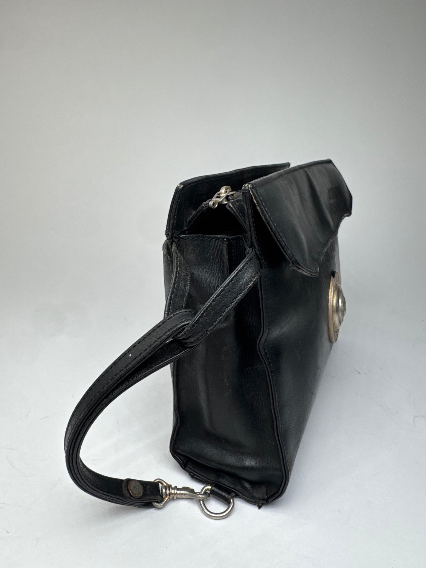 Vintage Gianni Versace Leather Mini Bag Black