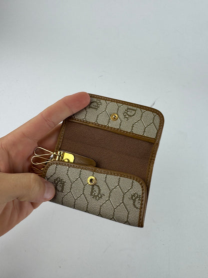 Vintage Dior Monogram Key Holder beige brown