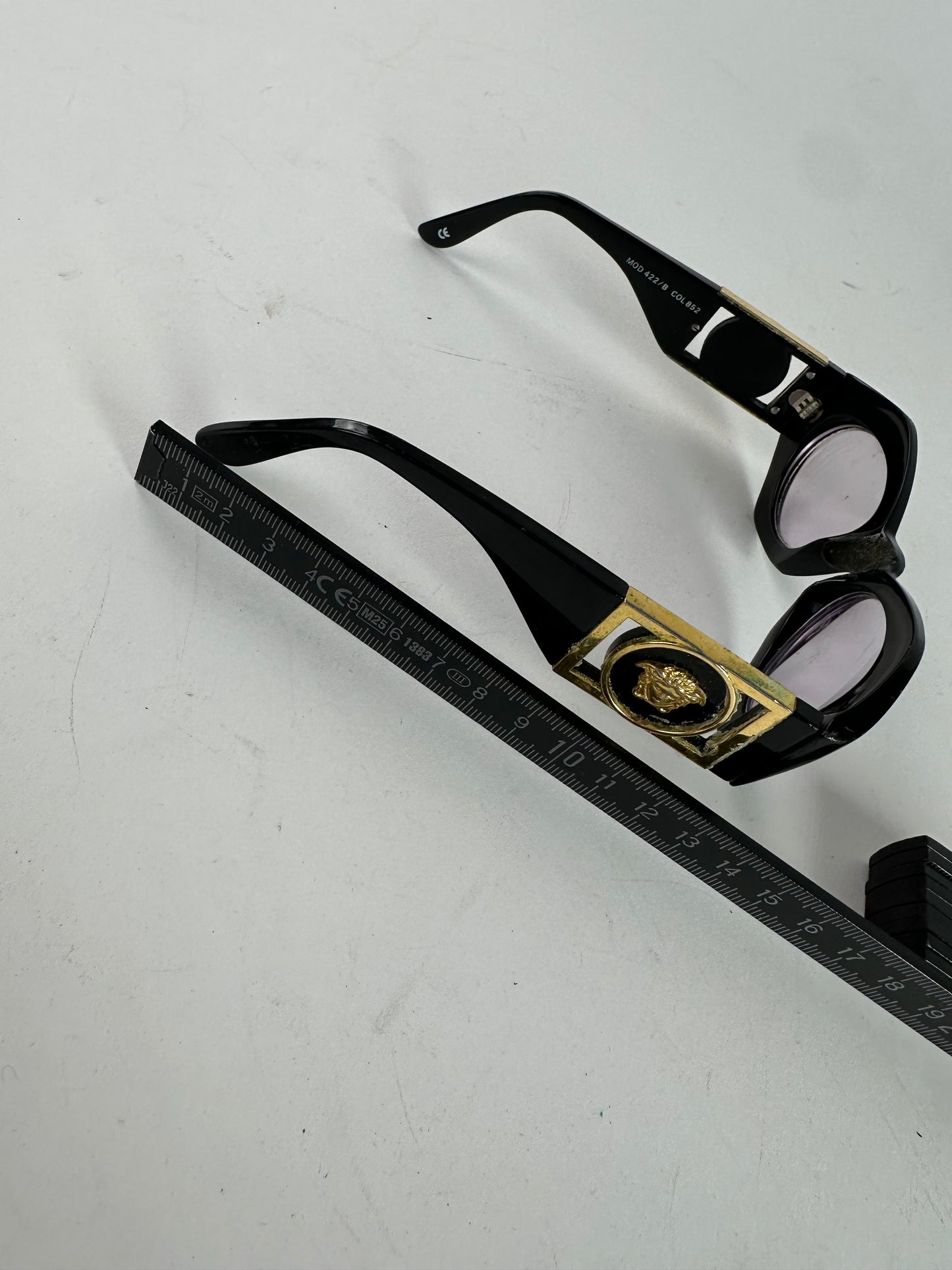 Vintage Gianni Versace Sunglasses Black Acetate Gold Medusa