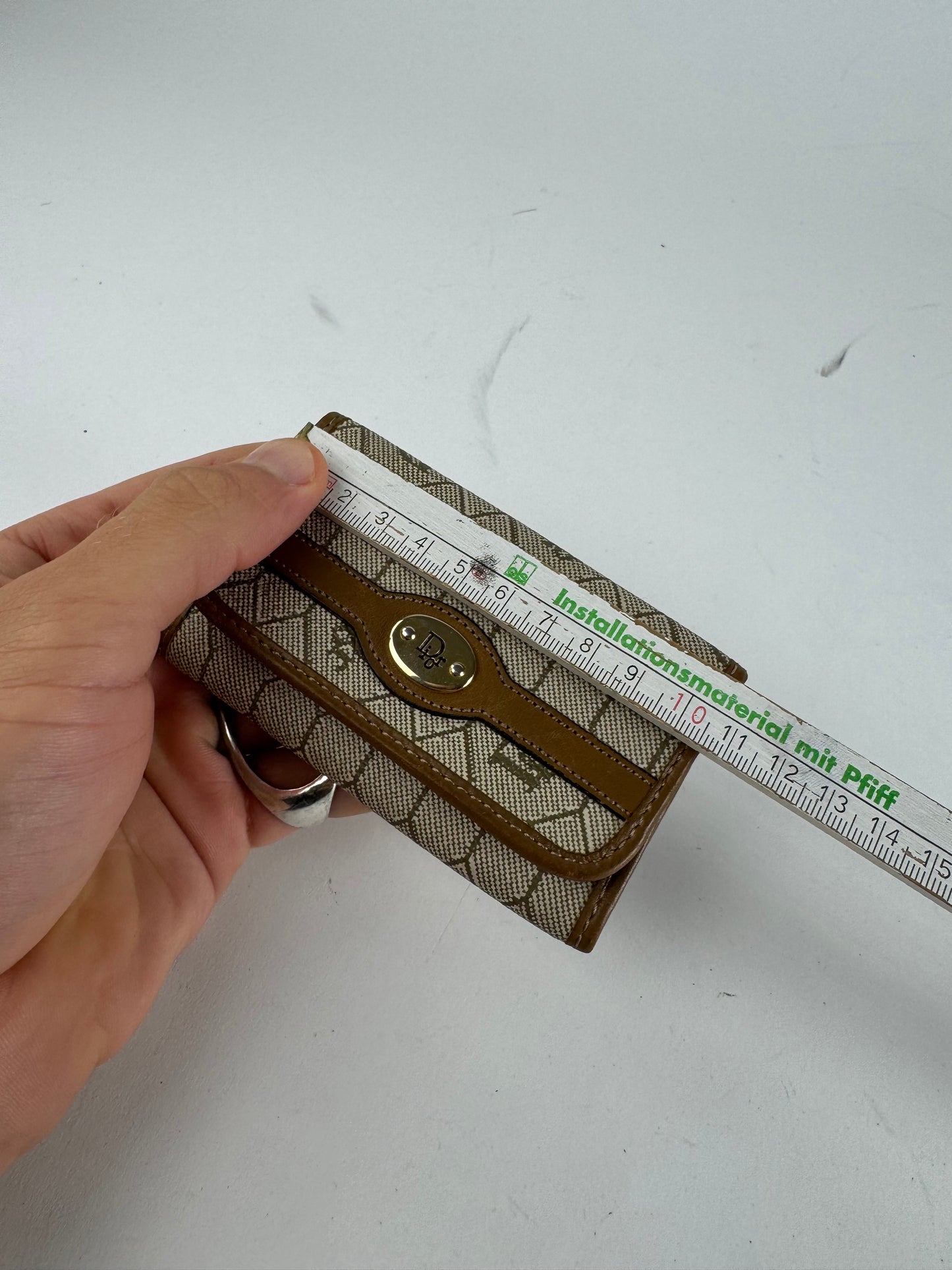 Vintage Dior Monogram Key Holder beige brown