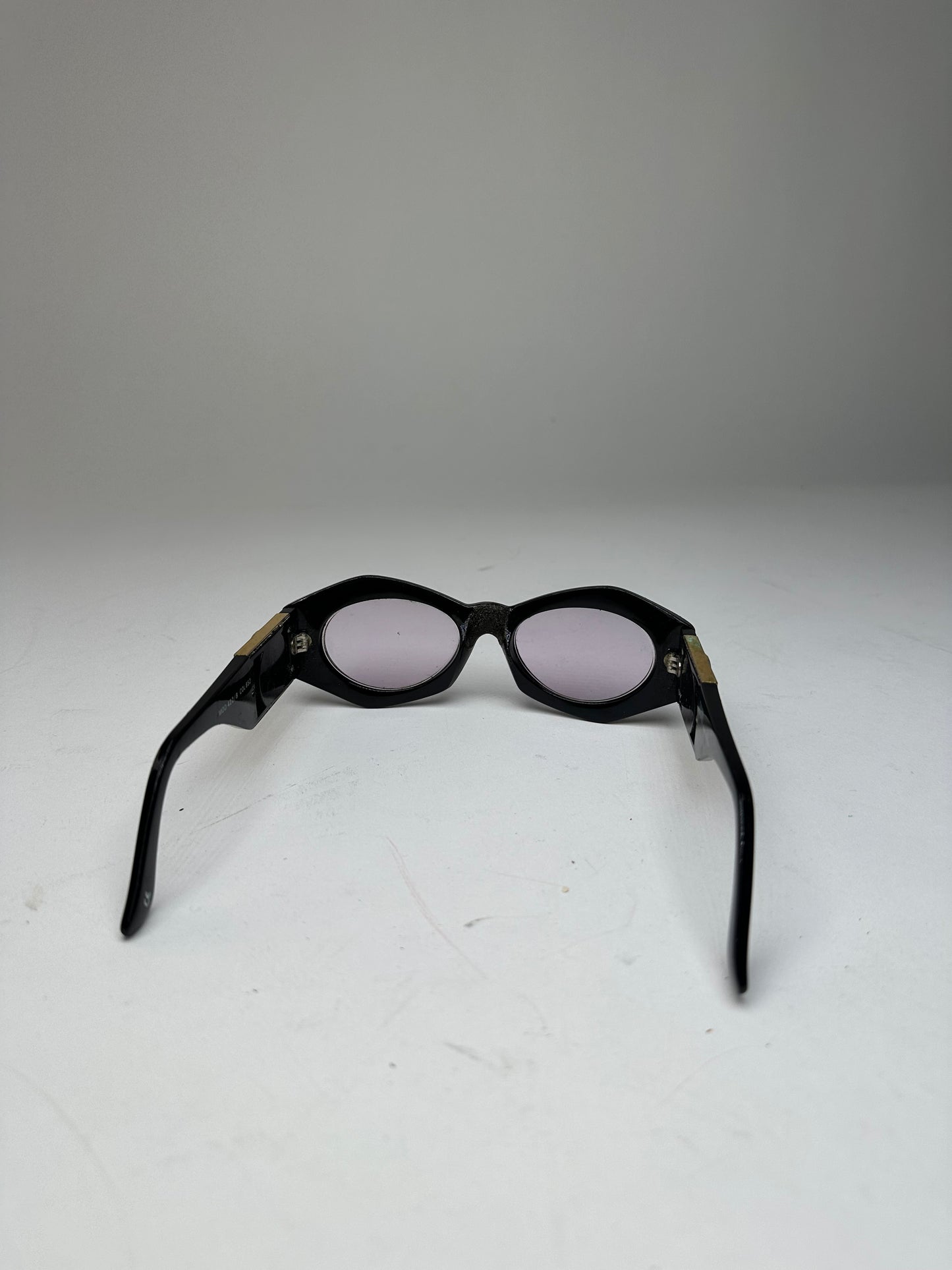 Vintage Gianni Versace Sunglasses Black Acetate Gold Medusa