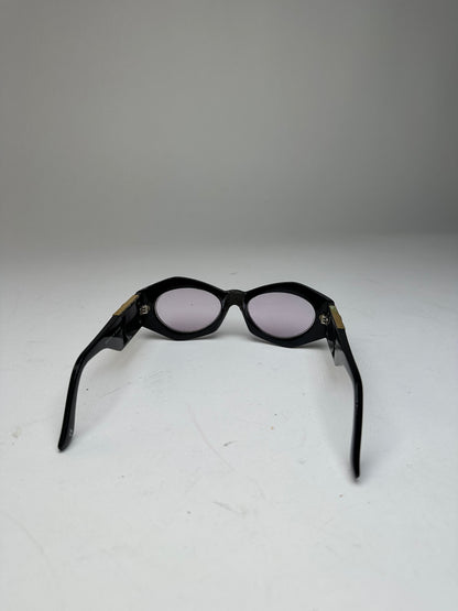 Vintage Gianni Versace Sunglasses Black Acetate Gold Medusa