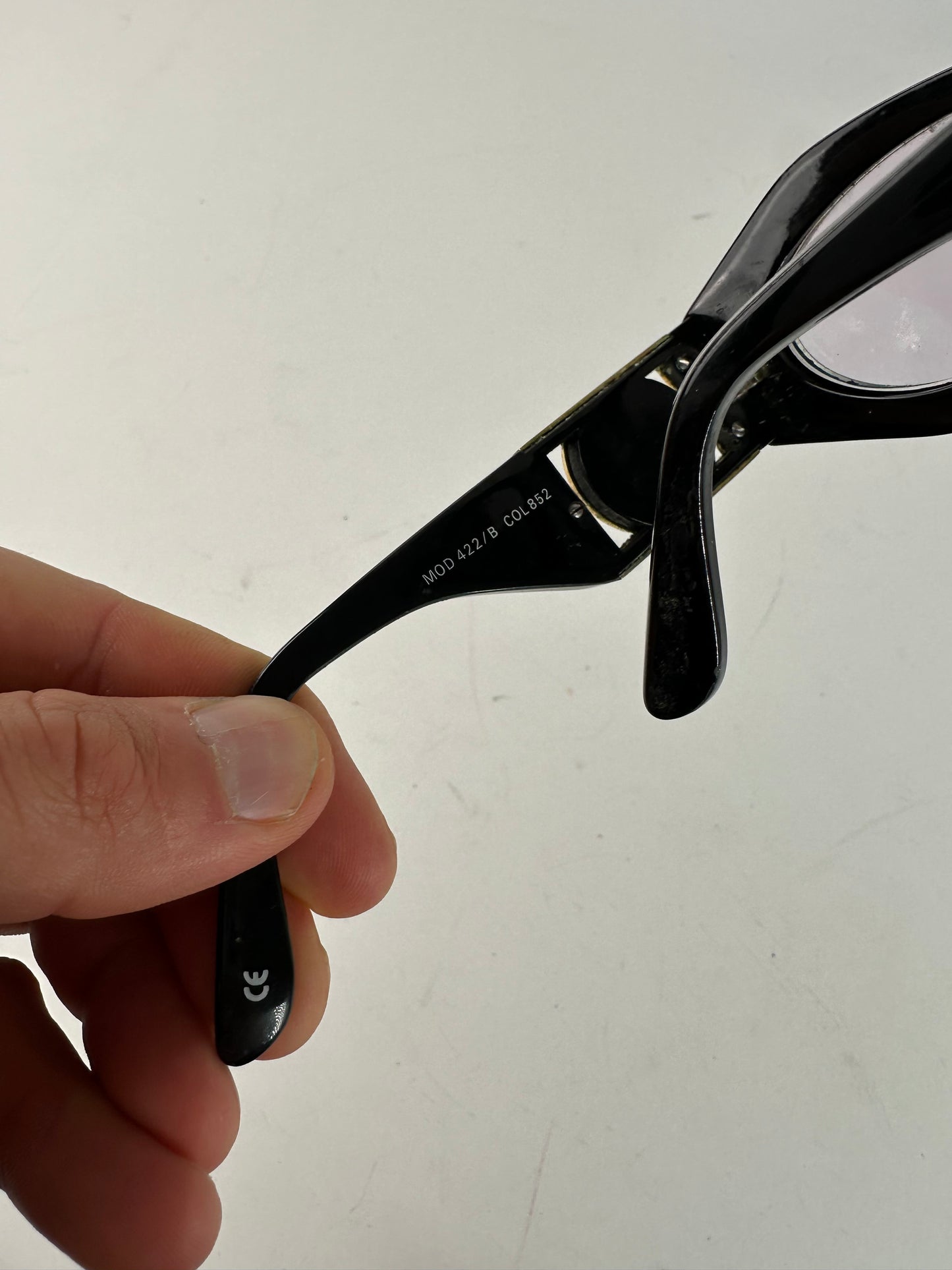 Vintage Gianni Versace Sunglasses Black Acetate Gold Medusa