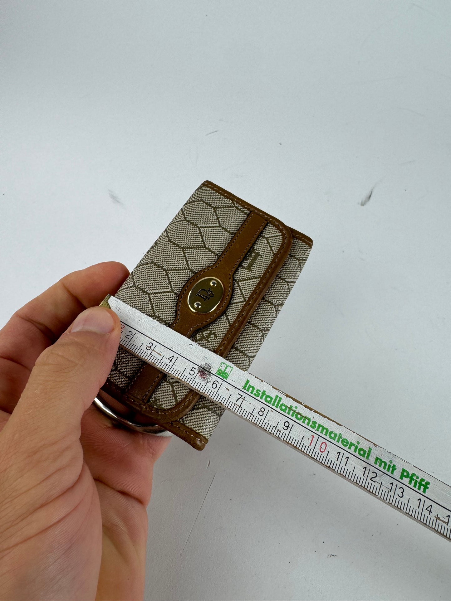 Vintage Dior Monogram Key Holder beige brown