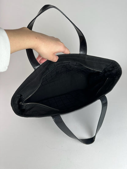 Vintage Celine Canvas Patent Leather bag black