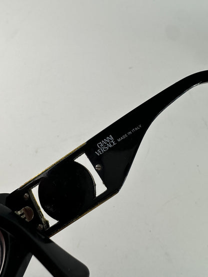 Vintage Gianni Versace Sunglasses Black Acetate Gold Medusa