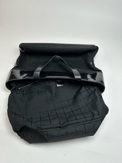 Vintage Celine Canvas Patent Leather bag black