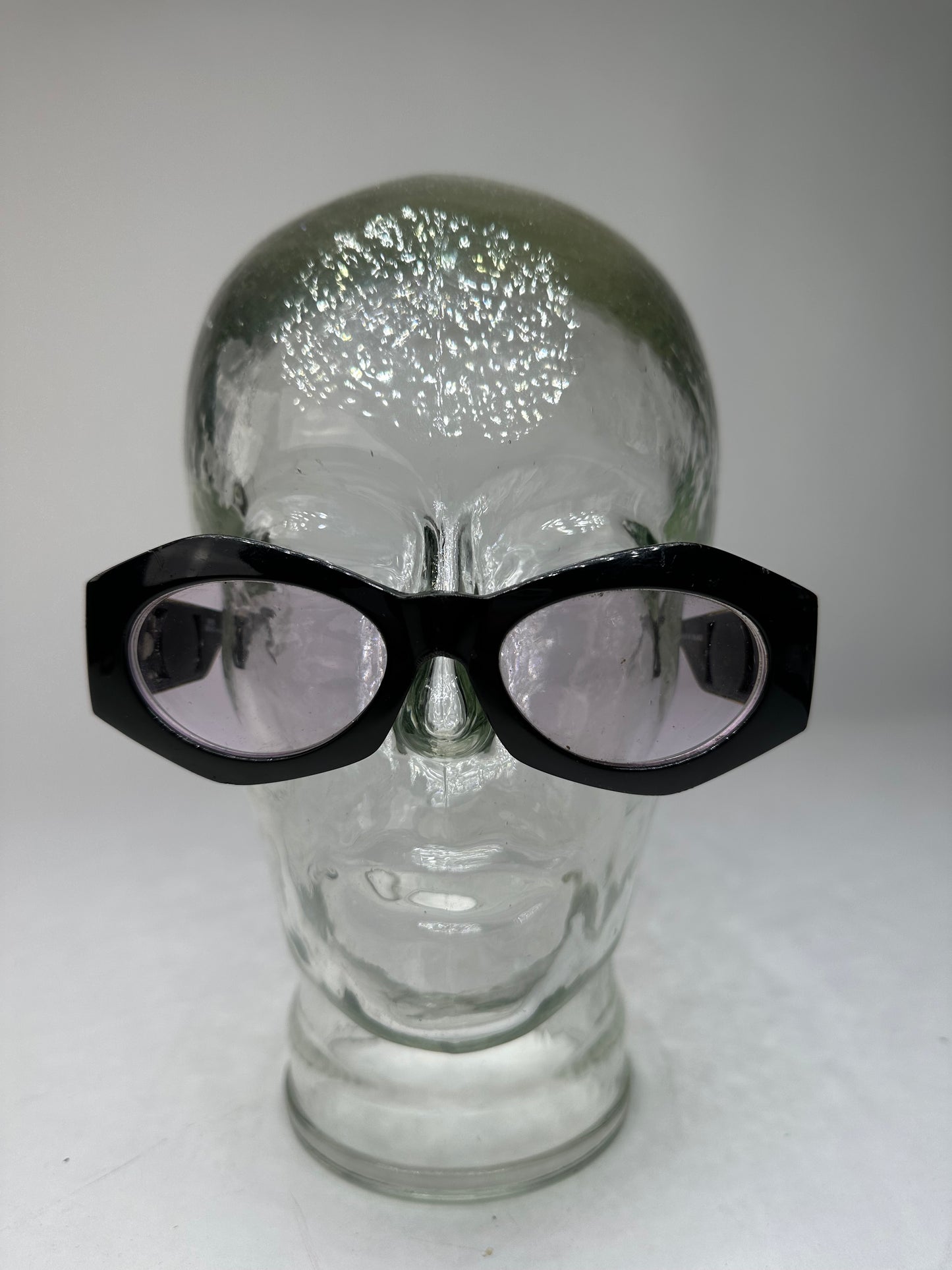 Vintage Gianni Versace Sunglasses Black Acetate Gold Medusa
