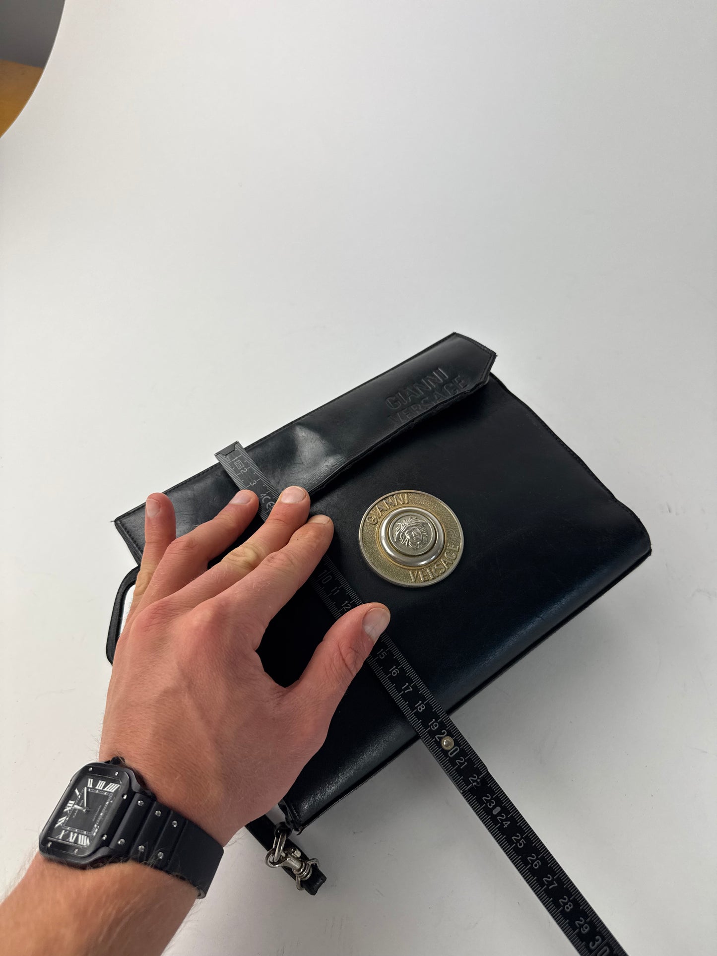 Vintage Gianni Versace Leather Mini Bag Black