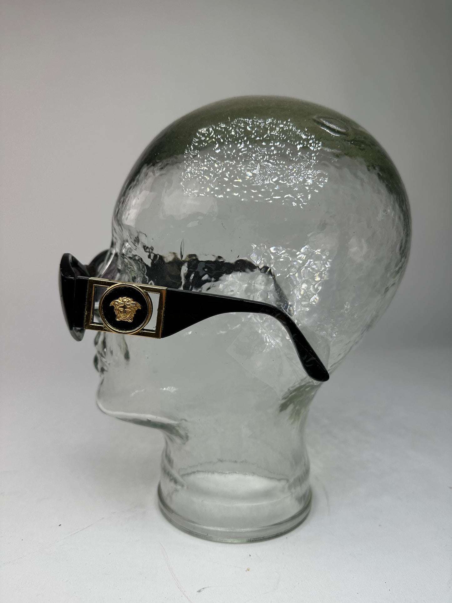 Vintage Gianni Versace Sunglasses Black Acetate Gold Medusa