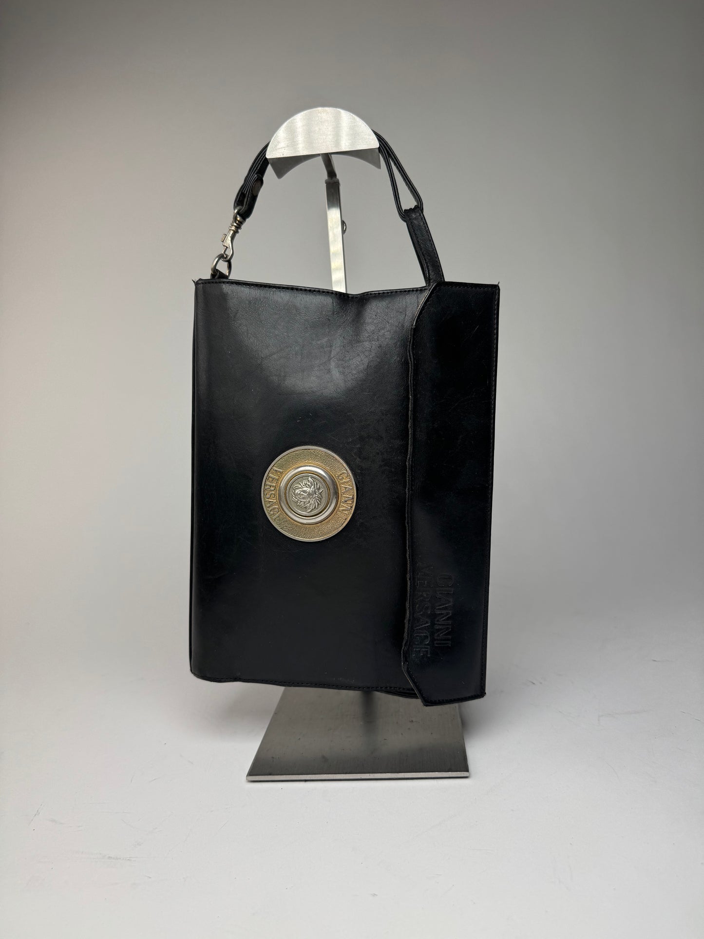Vintage Gianni Versace Leather Mini Bag Black