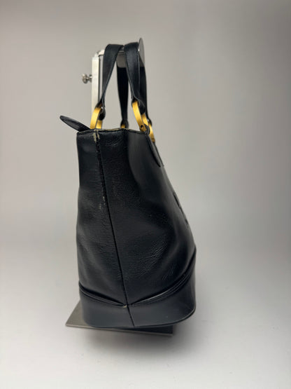 Sac vintage Courrèges Paris en cuir noir