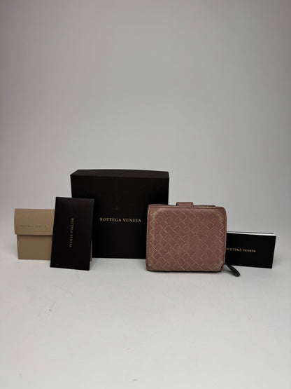 Vintage Bottega Veneta Intrecciato Leather Wallet Purple