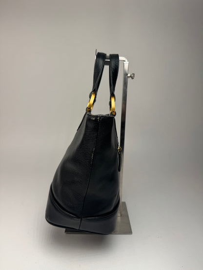 Sac vintage Courrèges Paris en cuir noir