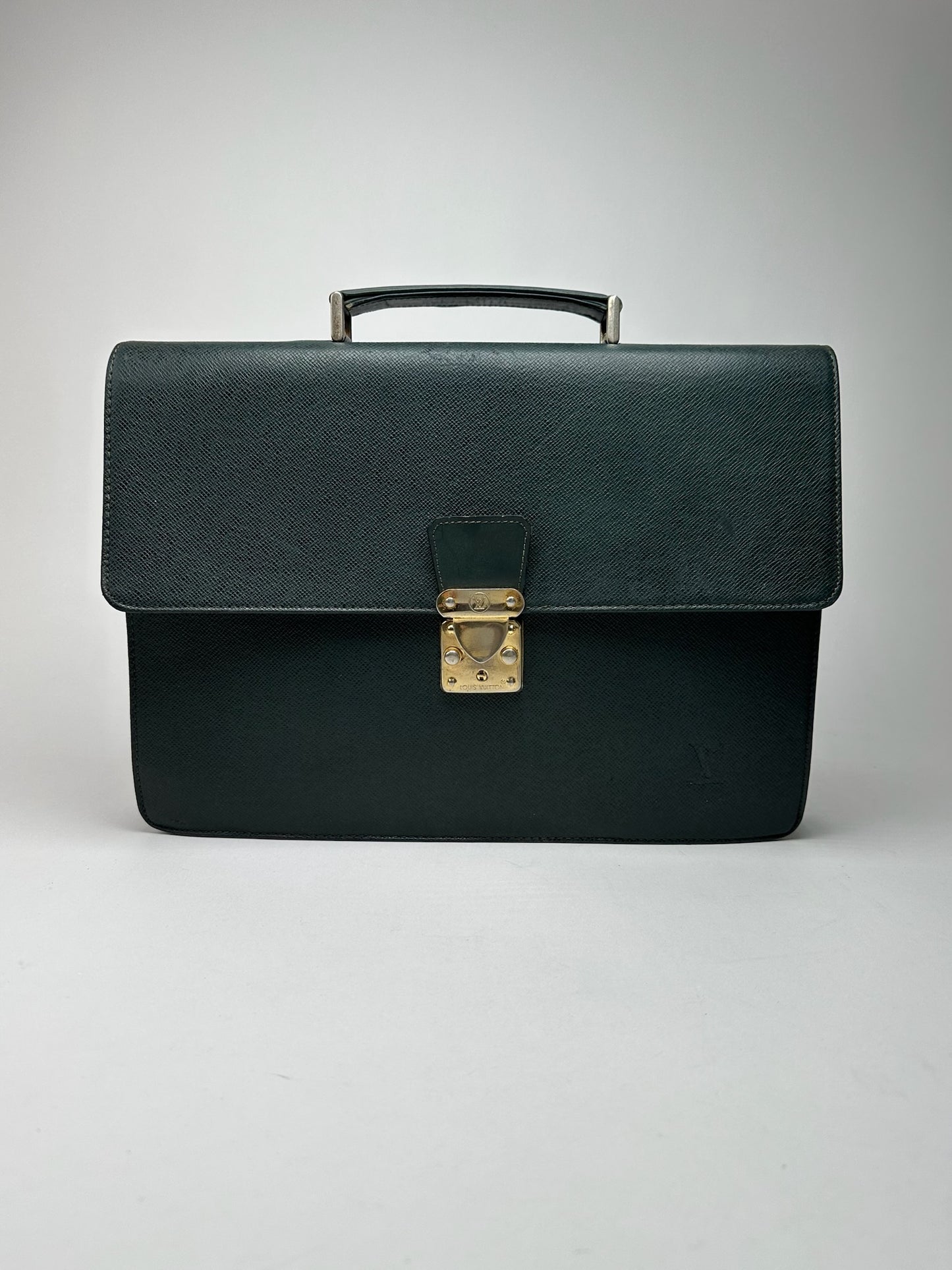 Vintage Louis Vuitton Taiga Leather Briefcase green