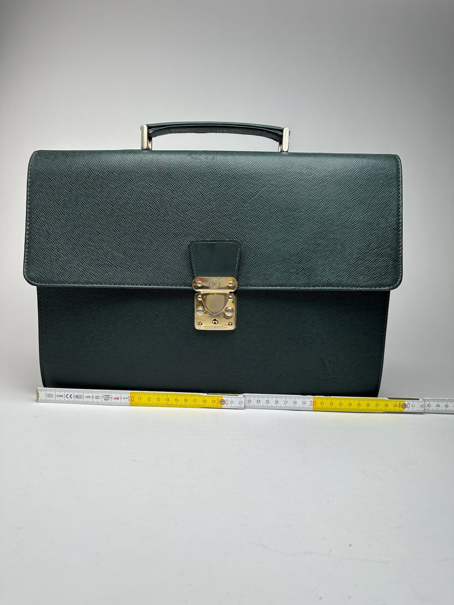Vintage Louis Vuitton Taiga Leather Briefcase green