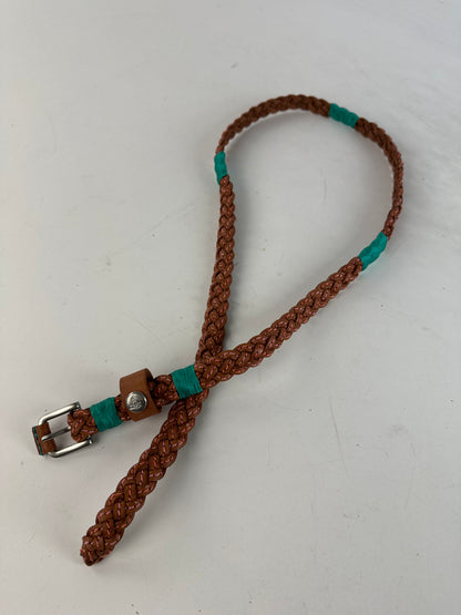 Vintage Vivienne Westwood Braided Leather Belt Cognac 100 cm