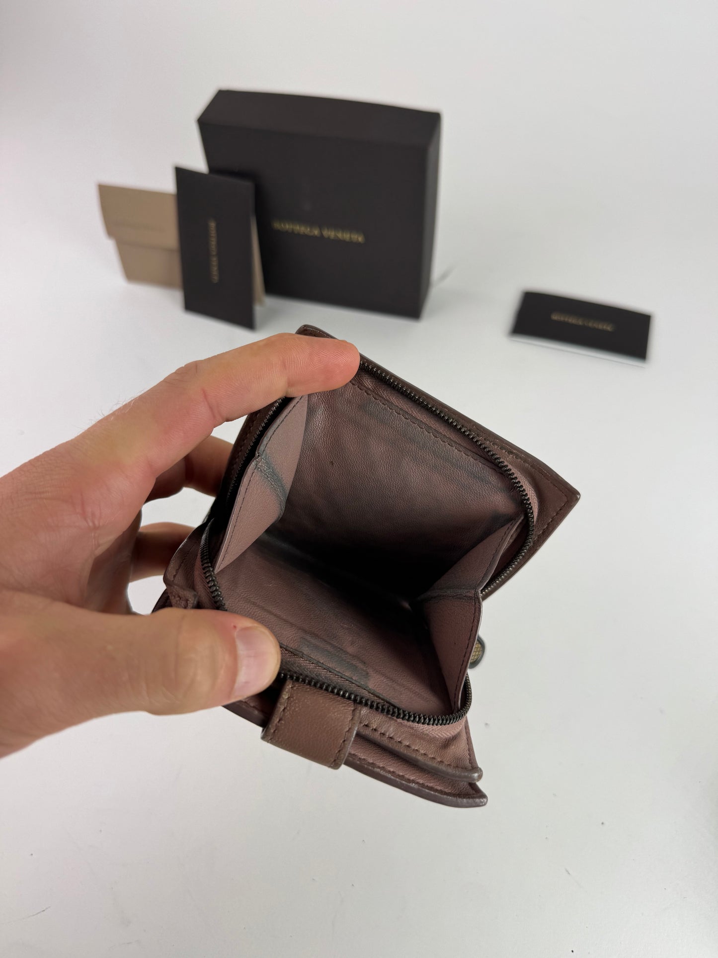 Vintage Bottega Veneta Intrecciato Leather Wallet Purple