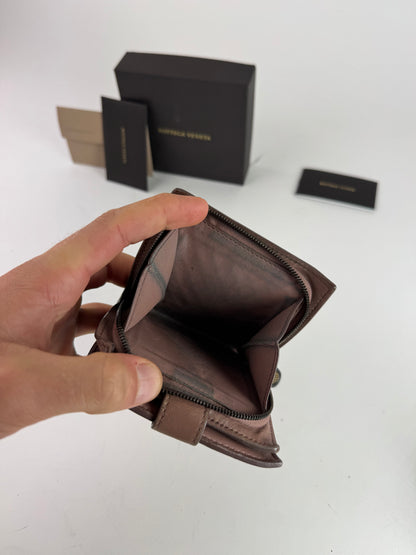 Vintage Bottega Veneta Intrecciato Leather Wallet Purple