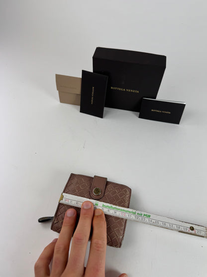 Vintage Bottega Veneta Intrecciato Leather Wallet Purple