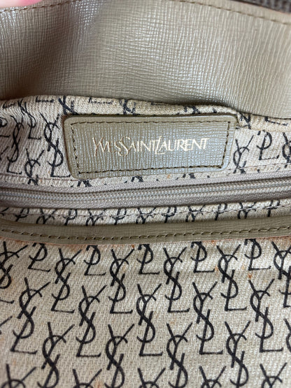 Vintage Yves Saint Laurent Stone Patternd Leather Multiway Bag Grey Black Brown