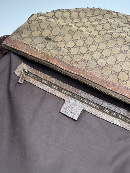 Vintage Gucci Studded Monogram Bag beige brown