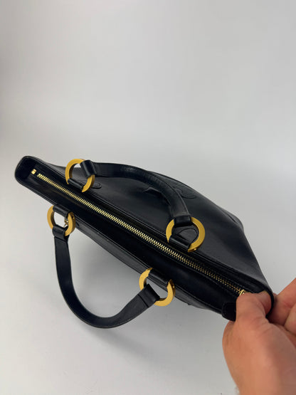Sac vintage Courrèges Paris en cuir noir