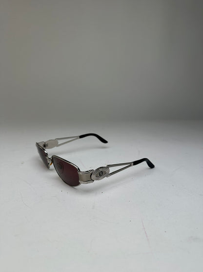 Vintage Fendi Sunglasses SL 7039 Silver Burgundy Lenses FF Logo