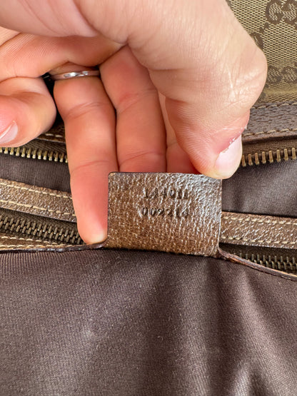 Vintage Gucci Studded Monogram Bag beige brown