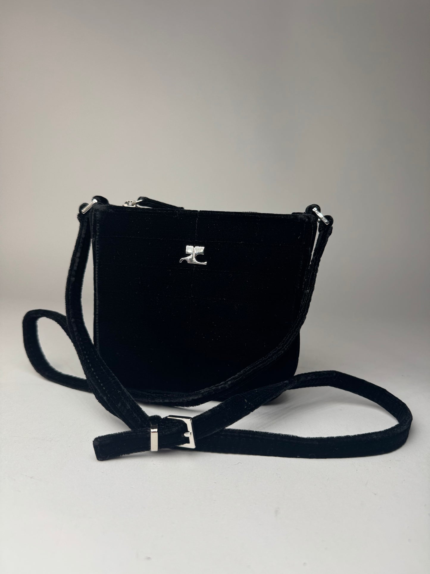 Sac bandoulière Courrèges vintage noir