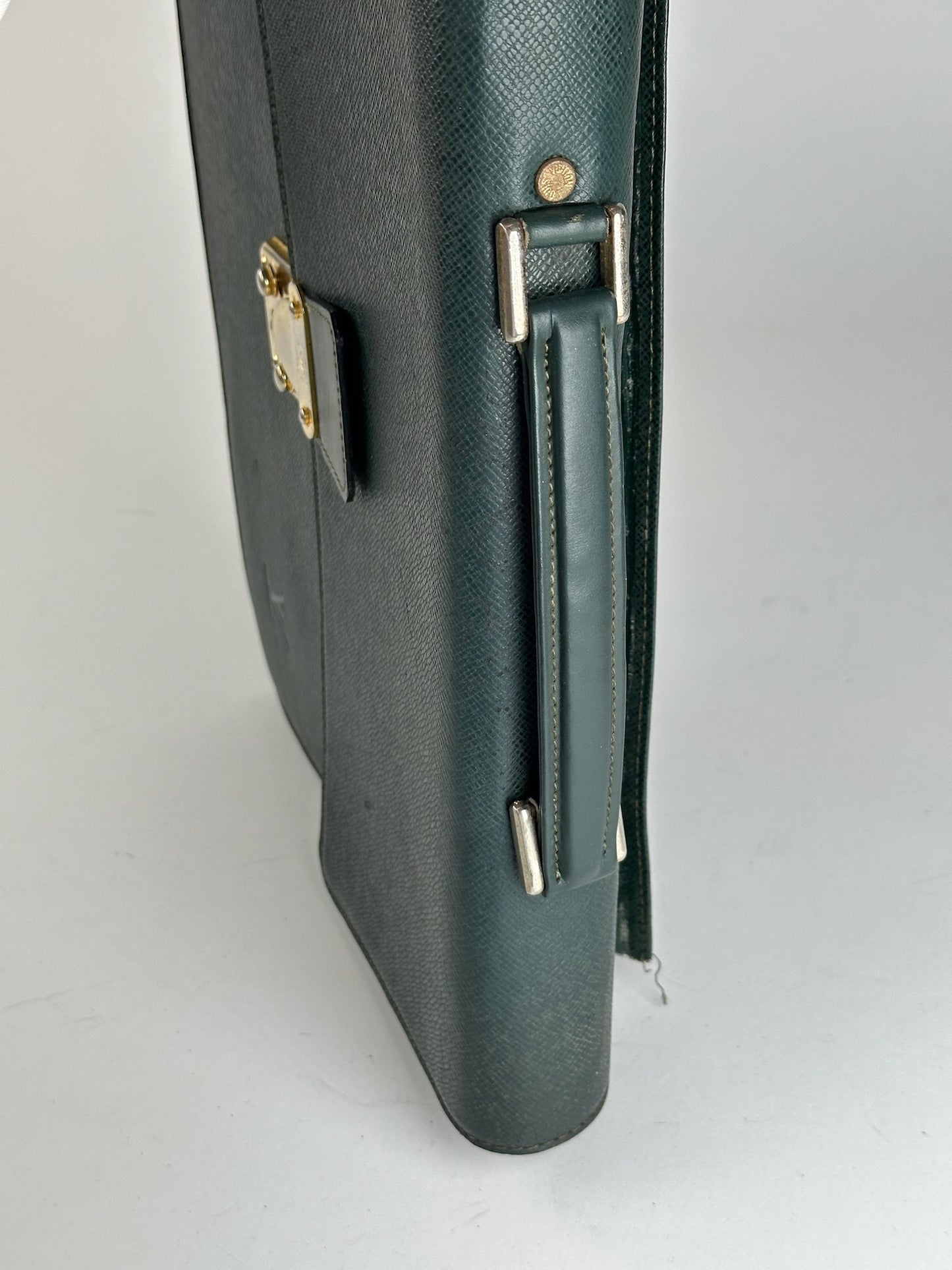 Vintage Louis Vuitton Taiga Leather Briefcase green