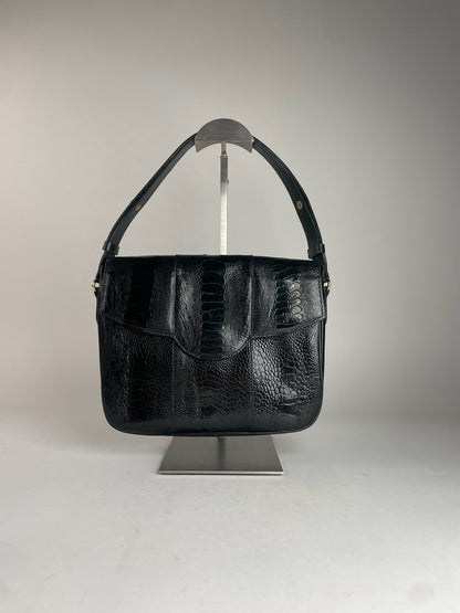 Vintage Yves Saint Laurent Leather 2Way Bag Black
