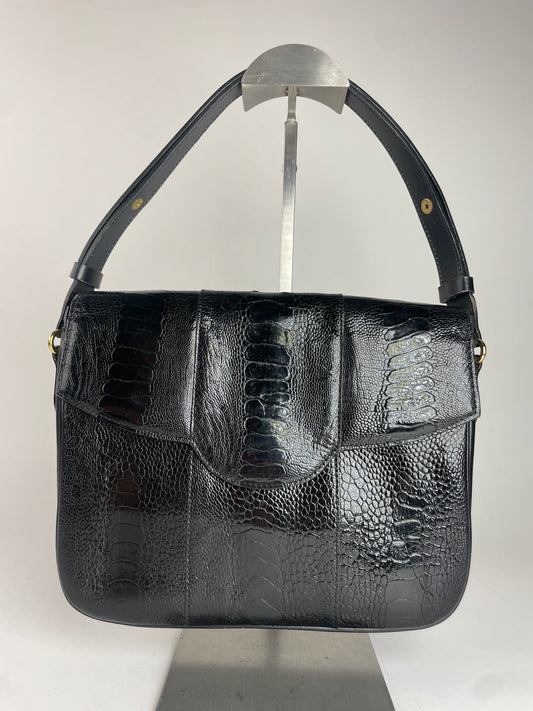 Vintage Yves Saint Laurent Leather 2Way Bag Black