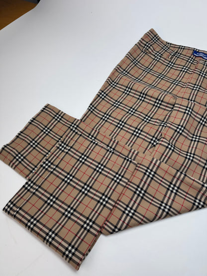 Vintage Burberry Nova Check monogram Pants beige Brown 38/M