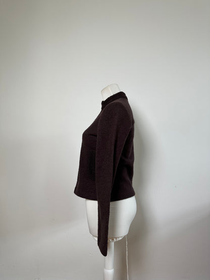 Vintage Balenciaga Nylon Wool Jacket Dark Brown M