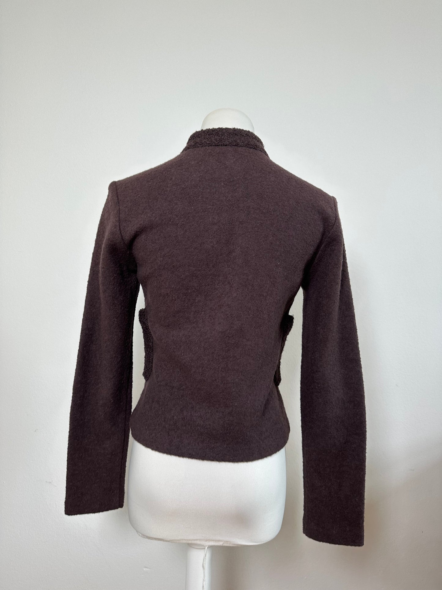 Vintage Balenciaga Nylon Wool Jacket Dark Brown M