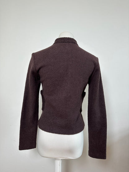 Vintage Balenciaga Nylon Wool Jacket Dark Brown M