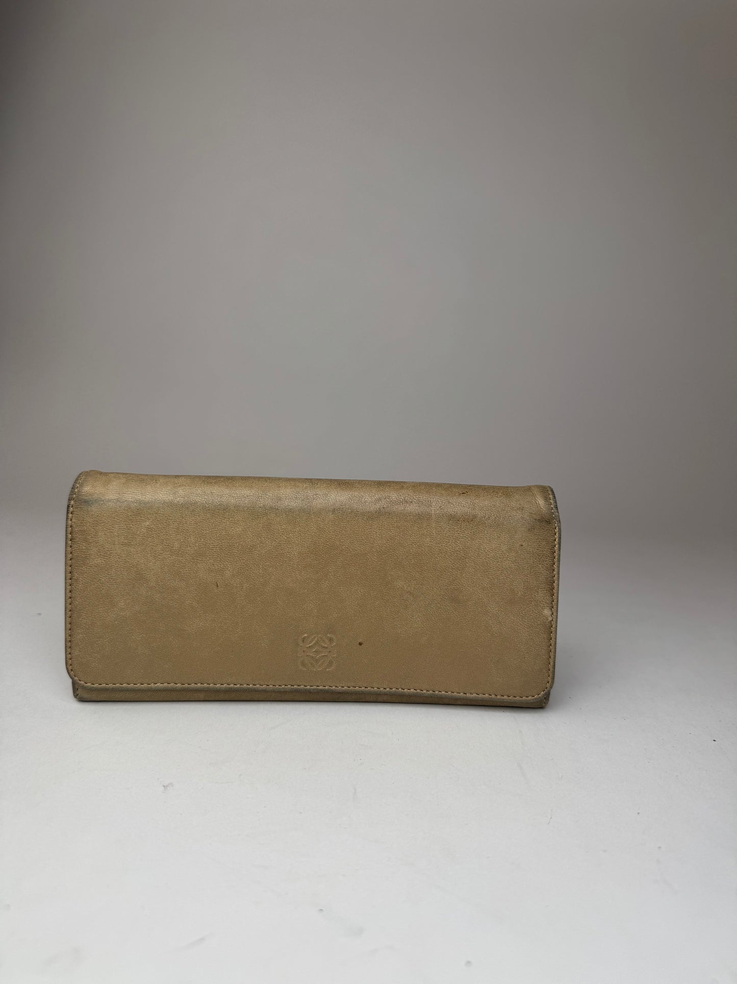 Vintage Loewe Madrid Leather Wallet beige
