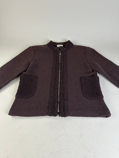 Vintage Balenciaga Nylon Wool Jacket Dark Brown M