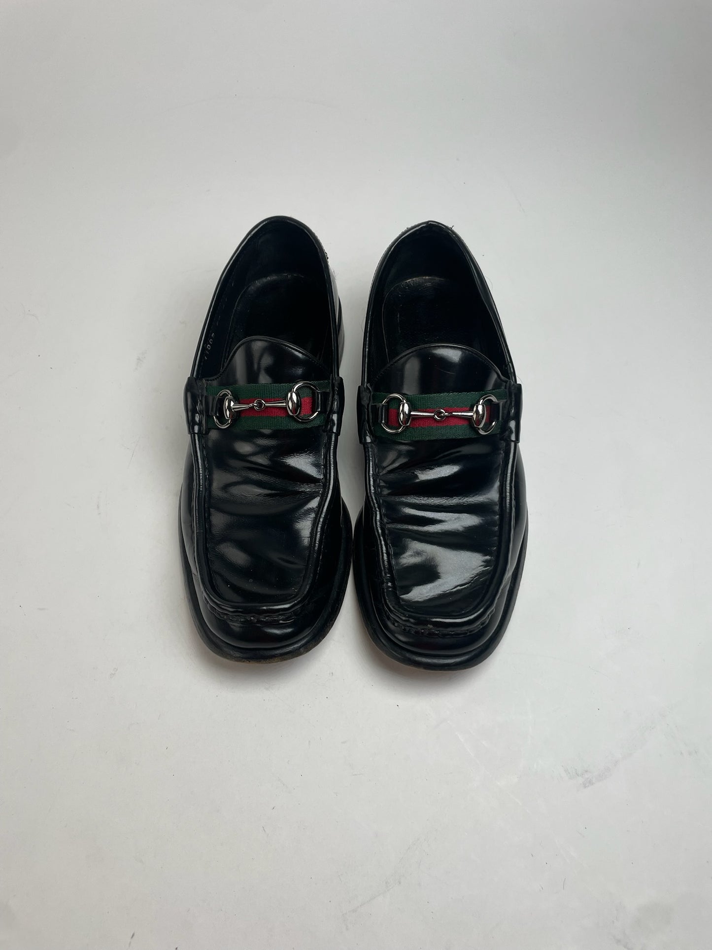 Vintage Gucci Mens Patent Leather Horsebit Loafer EU41