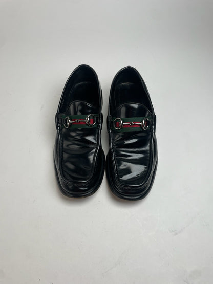 Vintage Gucci Mens Patent Leather Horsebit Loafer EU41