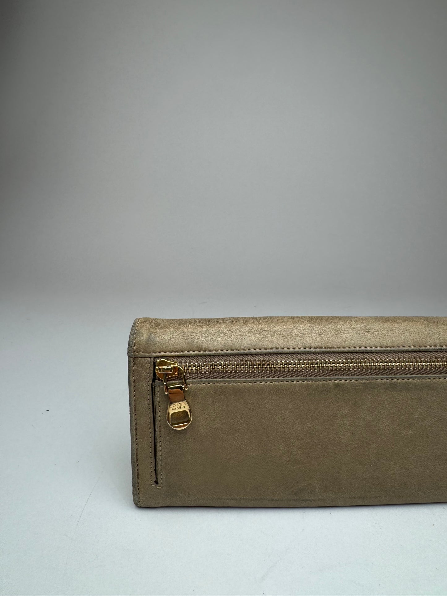 Vintage Loewe Madrid Leather Wallet beige