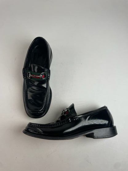 Vintage Gucci Mens Patent Leather Horsebit Loafer EU41